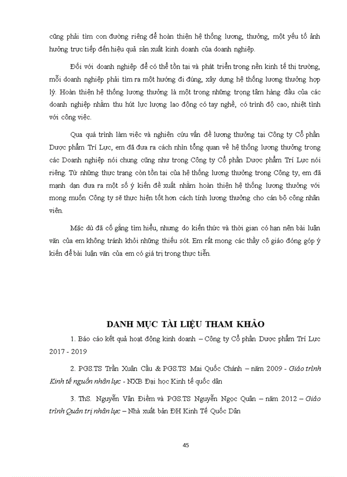 image for page Cải thiện hệ thống lương thưởng cho nhân viên phòng Marketing tại Công ty cổ phần Dược Phẩm Trí Lực