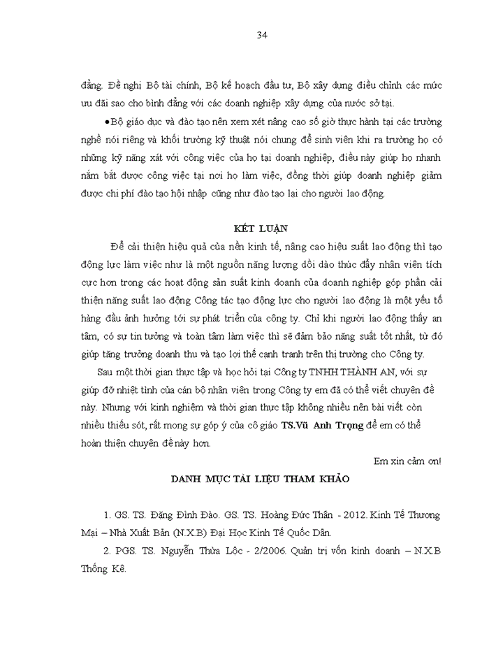 image for page Tạo động lực thúc đẩy cho người lao động tại Công ty TNHH THÀNH AN thực trạng và giải pháp