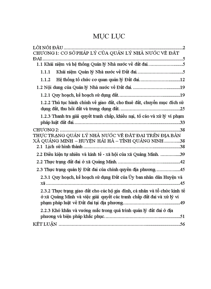 image for page Pháp luật Quản lý nhà nước về đất đai và thực trạng quản lý đất đai tại xã Quảng Minh- Huyện Hải Hà – Tỉnh Quảng Ninh