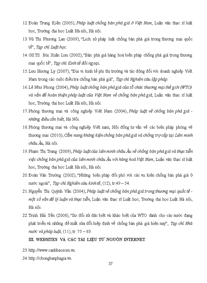 image for page Pháp luật về chống bán phá giá trong tổ chức thương mại thế giới và thực trạng chống bán phá giá của Việt Nam tại thị trường Hoa Kì và EU
