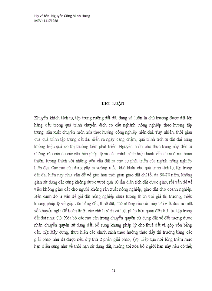 image for page Chính sách tập trung, tích tụ đất đai ở Việt Nam. Thực trạng và giải pháp hoàn thiện