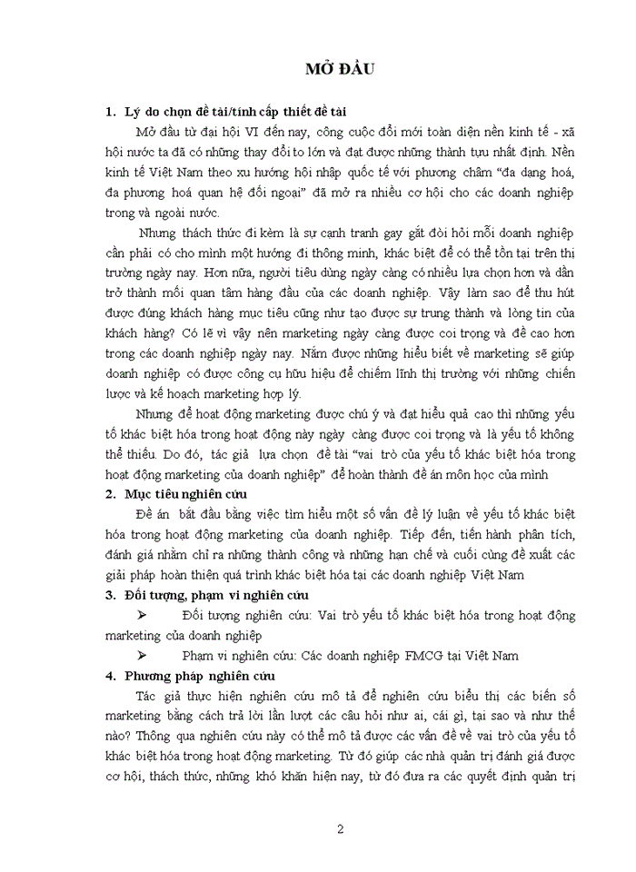 image for page Vai trò của yếu tố khác biệt hóa trong hoạt động marketing của doanh nghiệp