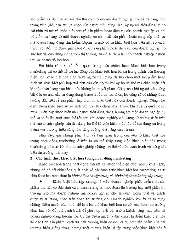 image for page Vai trò của yếu tố khác biệt hóa trong hoạt động marketing của doanh nghiệp