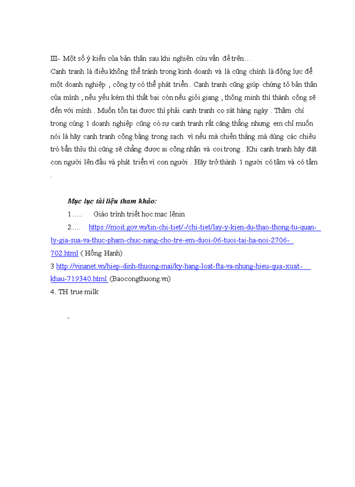 image for page Vận dụng quy luật cạnh tranh trong nền kinh tế thị trường nghiên cứu sự cạnh tranh của công ty TH true milk trong thị trường sữa hiện nay (hoặc trong giai đoạn từ 2012 đến 2019).