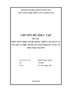 Phân tích thiết kế Hệ thống thông tin quản lý văn bản và điều hành tại Sở Kế hoạch và Đầu tư tỉnh Thái Nguyên