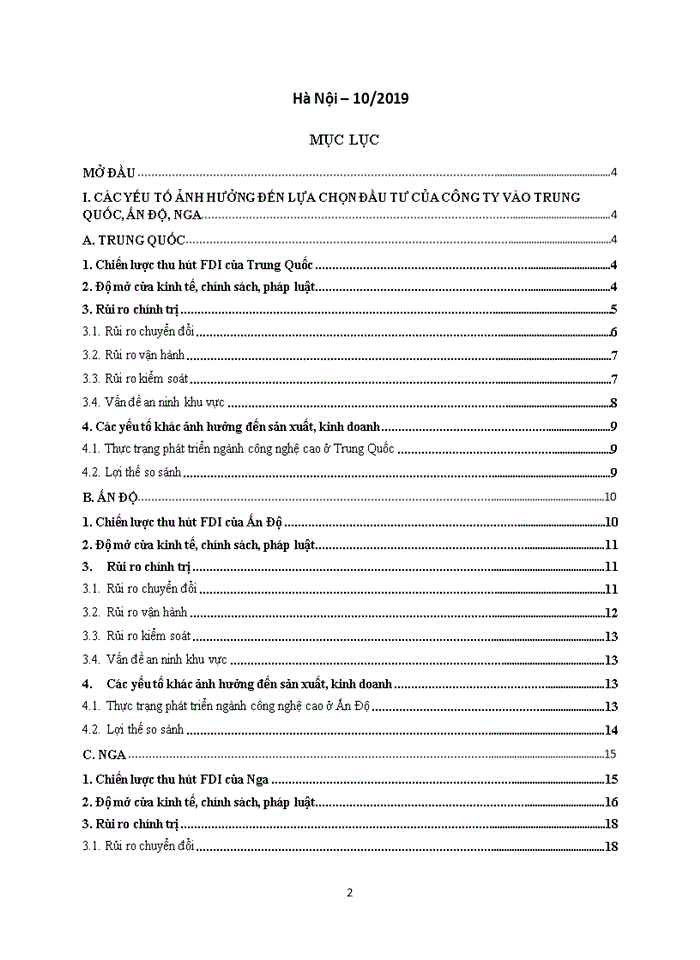 image for page Phân tích các yếu tố liên quan đến từng quốc gia. Đánh giá rủi ro chính trị khi công ty hoạt động tại các quốc gia và đưa ra lựa chọn đầu tư