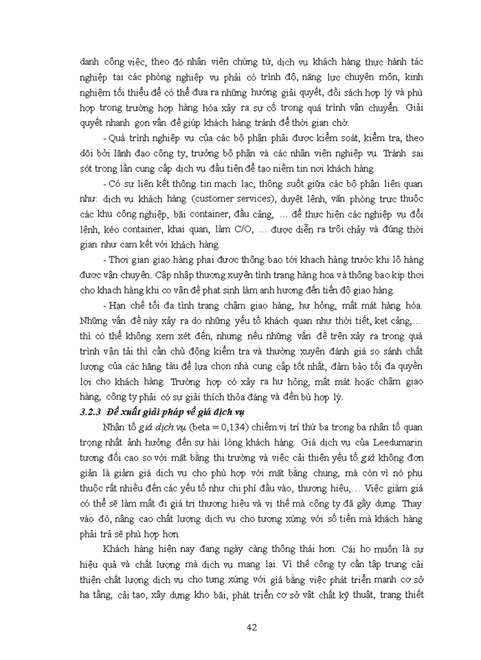 image for page Nâng cao sự hài lòng của khách hàng khi sử dụng dịch vụ giao nhận vận tải tại với Công ty TNHH TM &DV Vận tải biển Leedumarin