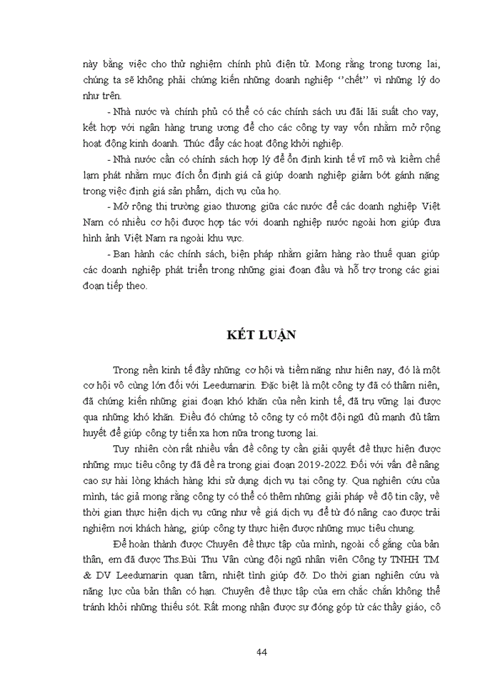 image for page Nâng cao sự hài lòng của khách hàng khi sử dụng dịch vụ giao nhận vận tải tại với Công ty TNHH TM &DV Vận tải biển Leedumarin