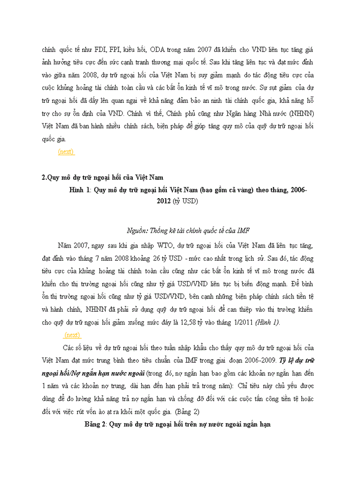 image for page Thực trạng tình hình dự trữ quốc tế của Việt Nam trong giai đoạn 2005-2014