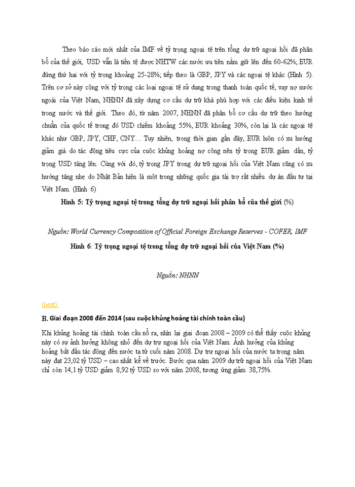 image for page Thực trạng tình hình dự trữ quốc tế của Việt Nam trong giai đoạn 2005-2014