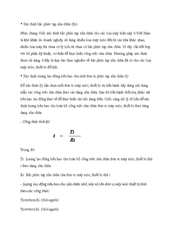image for page Định mức lao động cho công nhân thực hiện các công việc sửa chữa máy móc thiết bị phục vụ sản xuất – kinh doanh