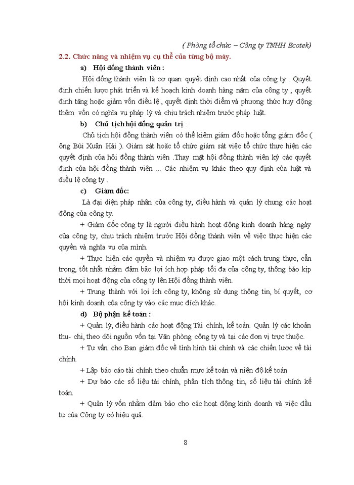 image for page Thực trạng và giải pháp nhằm đẩy mạnh công tác tuyển dụng và đào tạo nguồn nhân lực tại Công Ty TNHH Ecotek.