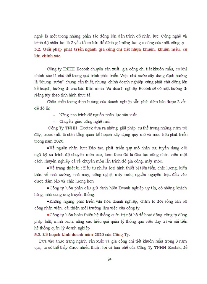 image for page Thực trạng và giải pháp nhằm đẩy mạnh công tác tuyển dụng và đào tạo nguồn nhân lực tại Công Ty TNHH Ecotek.