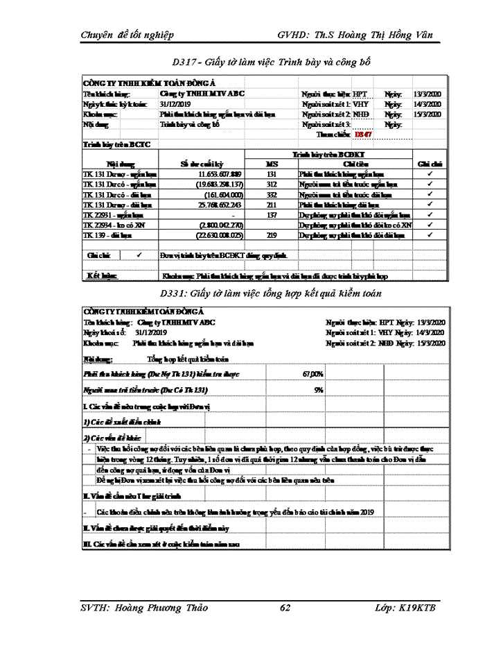 image for page Hoàn thiện quy trình kiểm toán khoản mục phải thu khách hàng trong kiểm toán Báo cáo tài chính tại Công ty TNHH Kiểm toán Đông Á
