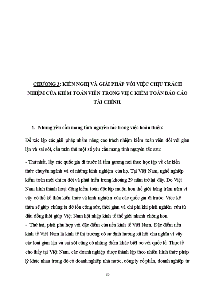 image for page Giải pháp với việc chịu trách nhiệm của kiểm toán viên trong việc kiểm toán báo cáo tài chính.