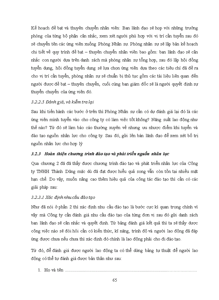 image for page Hoàn thiện công tác đào tạo và phát triển nguồn nhân lực tại Công ty TNHH Thành Dũng