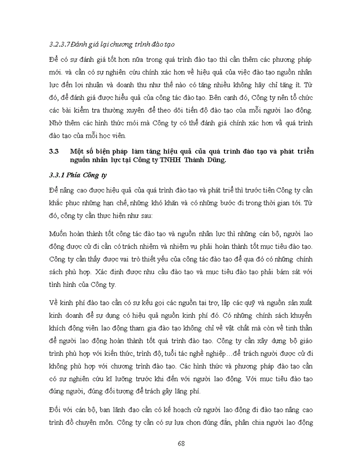 image for page Hoàn thiện công tác đào tạo và phát triển nguồn nhân lực tại Công ty TNHH Thành Dũng