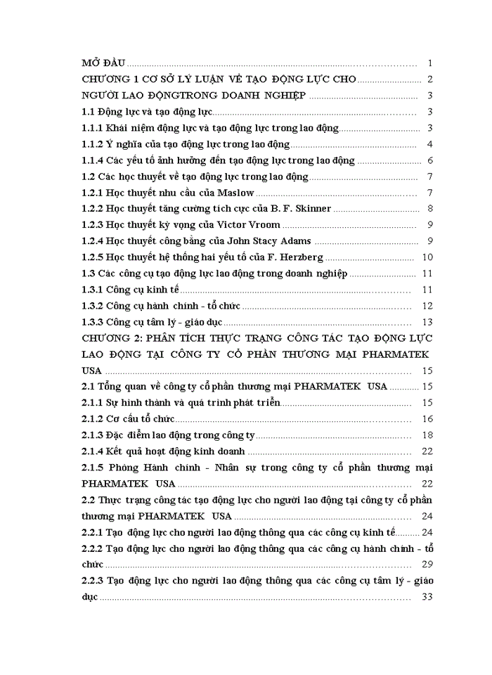 image for page Tạo động lực cho người lao động trong công ty cổ phần thương mại PHARMATEK USA