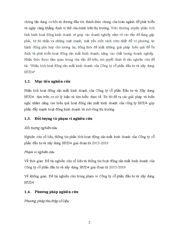 image for page Phân tích hoạt động sản xuất kinh doanh của Công ty cổ phần đầu tư và xây dựng HUD4