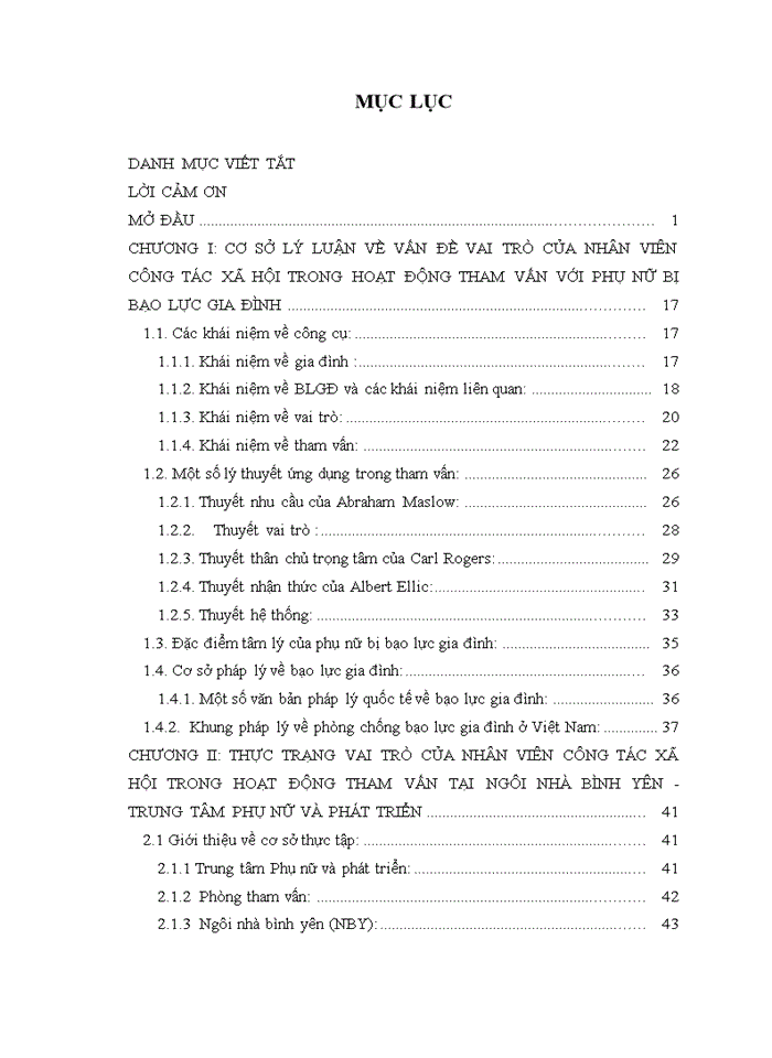 image for page Vai trò của nhân viên công tác xã hội trong hoạt động tham vấn cho phụ nữ bị bạo lực gia đình tại Ngôi nhà Bình Yên - Trung tâm phụ nữ và phát triển