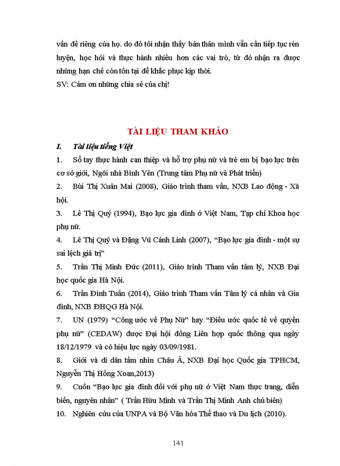 image for page Vai trò của nhân viên công tác xã hội trong hoạt động tham vấn cho phụ nữ bị bạo lực gia đình tại Ngôi nhà Bình Yên - Trung tâm phụ nữ và phát triển