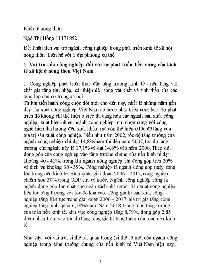 image for page Phân tích vai trò ngành công nghiệp trong phát triển kinh tế xã hội nông thôn