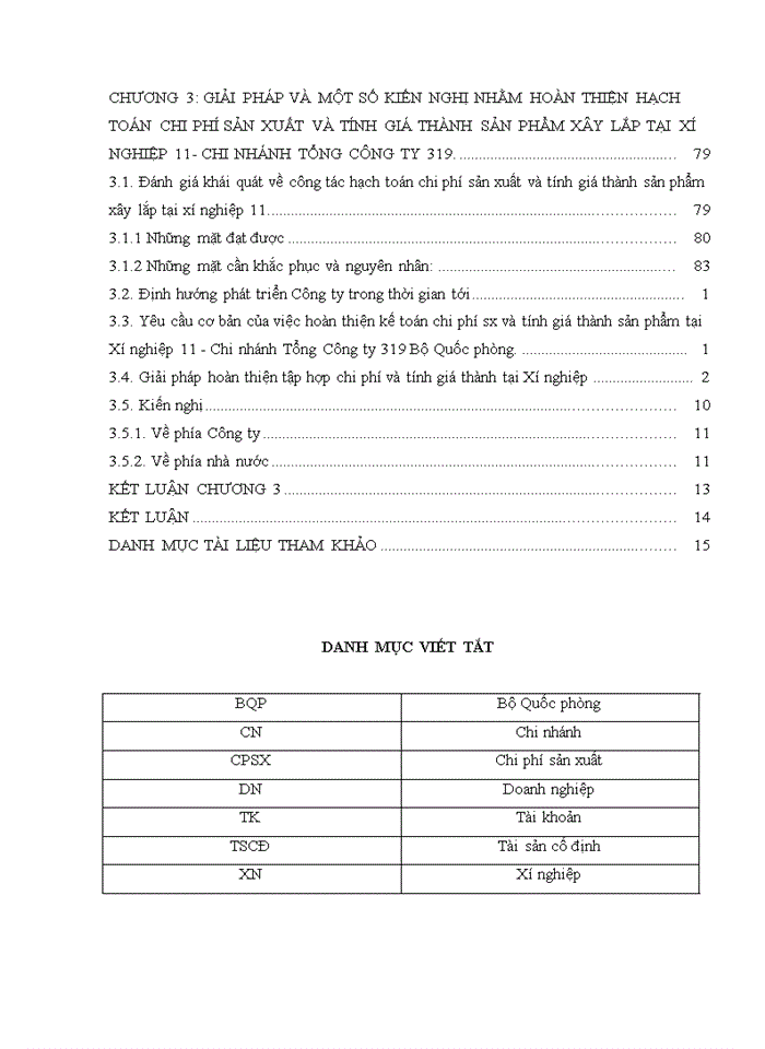 image for page Hoàn thiện kế toán chi phí sản xuất và tính giá thành sản phẩm xây lắp tại xí nghiệp 11 – chi nhánh tổng công ty 319 bộ quốc phòng