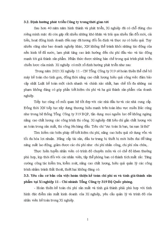 image for page Hoàn thiện kế toán chi phí sản xuất và tính giá thành sản phẩm xây lắp tại xí nghiệp 11 – chi nhánh tổng công ty 319 bộ quốc phòng