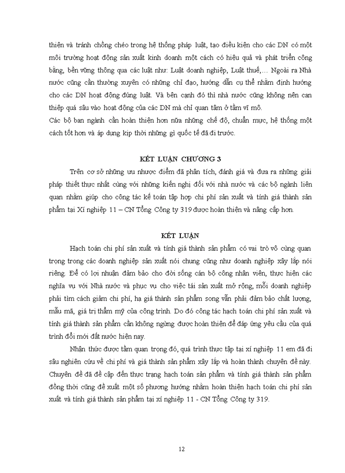 image for page Hoàn thiện kế toán chi phí sản xuất và tính giá thành sản phẩm xây lắp tại xí nghiệp 11 – chi nhánh tổng công ty 319 bộ quốc phòng
