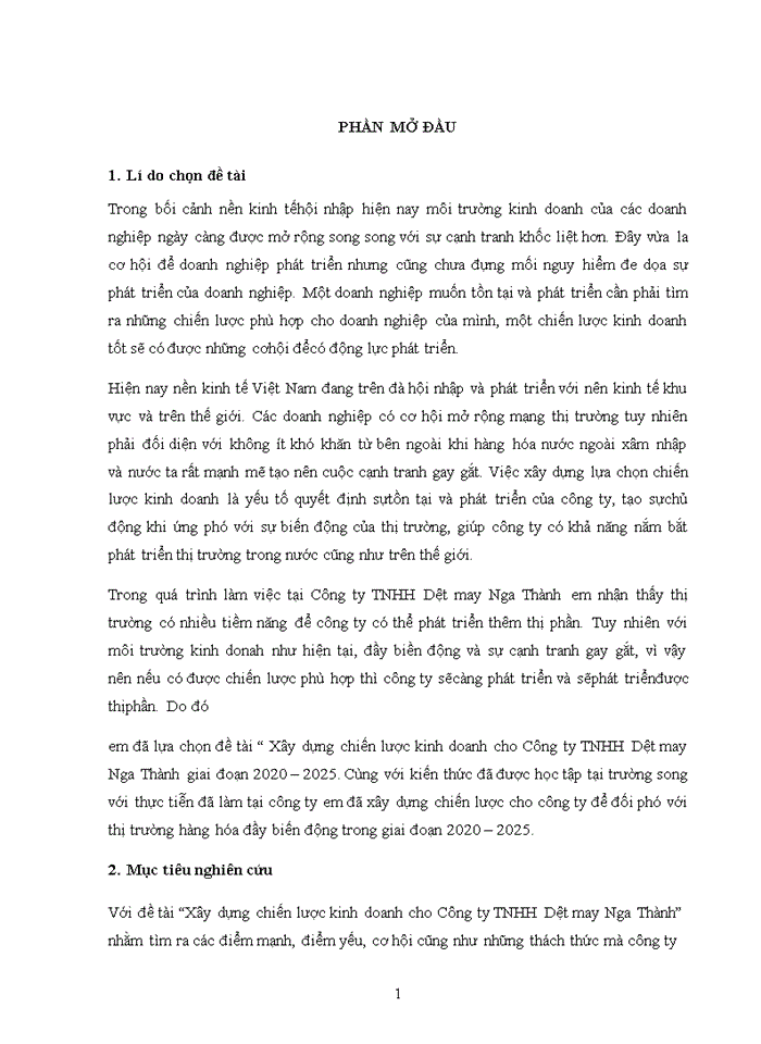 image for page Xây dựng chiến lược kinh doanh cho Công ty TNHH Dệt may Nga Thành giai đoạn 2020 – 2025