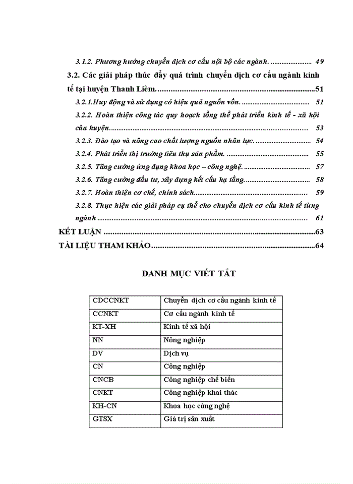 Nghiên cứu về cơ cấu kinh tế ngành và CDCCNKT của huyện Thanh Liêm tỉnh Hà Nam