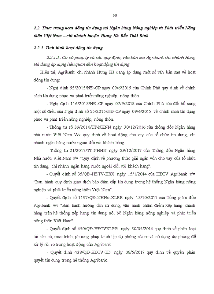 image for page Nâng cao chất lượng tín dụng tại Ngân hàng Nông nghiệp và Phát triển nông thôn Việt Nam - chi nhánh Huyện Hưng Hà, Bắc Thái Bình