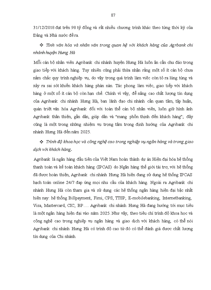 image for page Nâng cao chất lượng tín dụng tại Ngân hàng Nông nghiệp và Phát triển nông thôn Việt Nam - chi nhánh Huyện Hưng Hà, Bắc Thái Bình