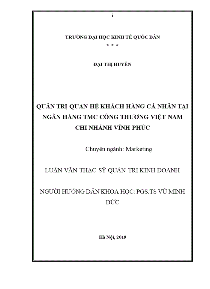 image for page Quản trị quan hệ khách hàng cá nhân tại ngân hàng tmc công thương việt nam chi nhánh vĩnh phúc
