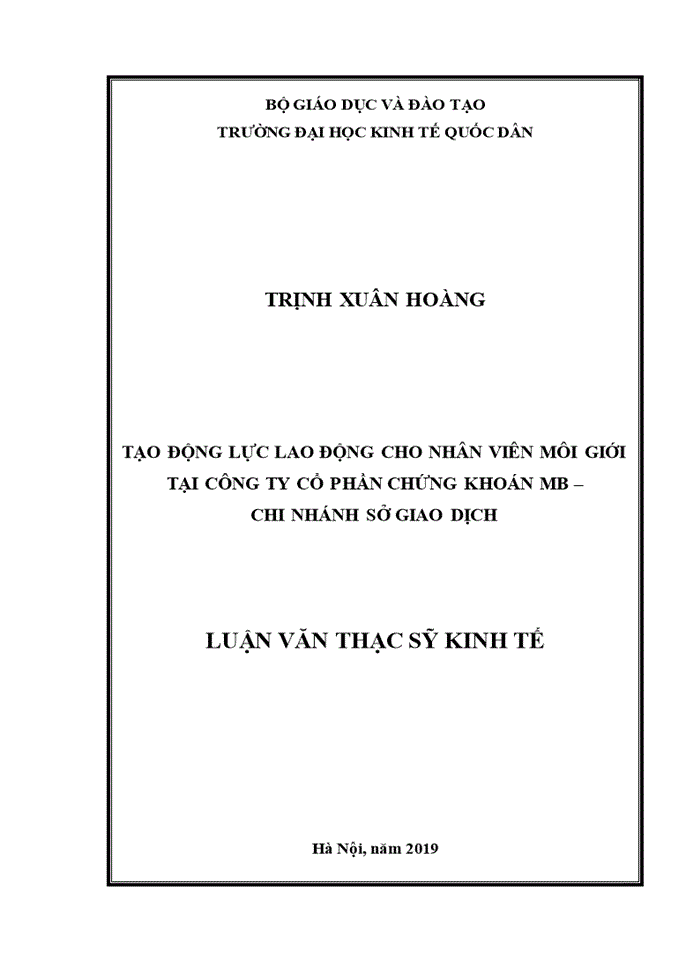 image for page Giải pháp tăng cường tạo động lực lao động cho nhân viên môi giới tại Công ty Cổ phần Chứng Khoán MB- sở giao dịch.
