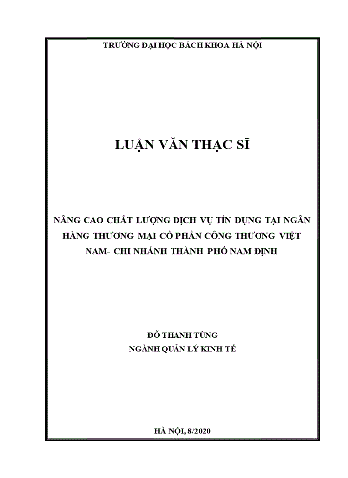 image for page Nâng cao chất lượng dịch vụ tín dụng tại ngân hàng thương mại cổ phần công thương việt nam- chi nhánh thành phố nam định