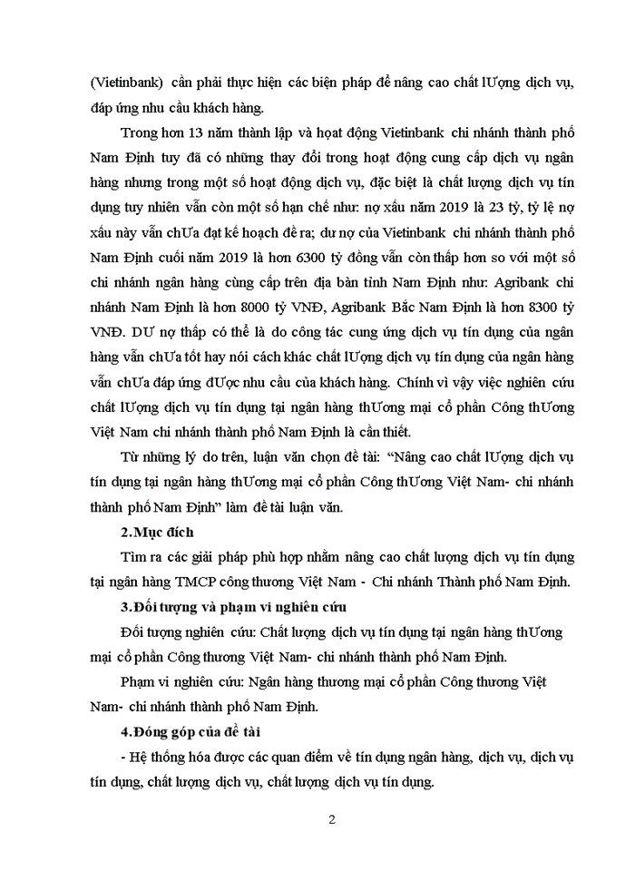 image for page Nâng cao chất lượng dịch vụ tín dụng tại ngân hàng thương mại cổ phần công thương việt nam- chi nhánh thành phố nam định