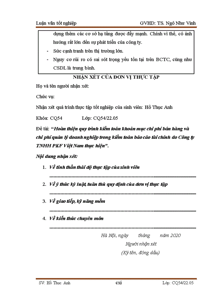 image for page Hoàn thiện quy trình kiểm toán khoản mục chi phí bán hàng và chi phí quản lý doanh nghiệp trong Kiểm toán Báo cáo tài chính do Công ty TNHH PKF Việt Nam thực hiện