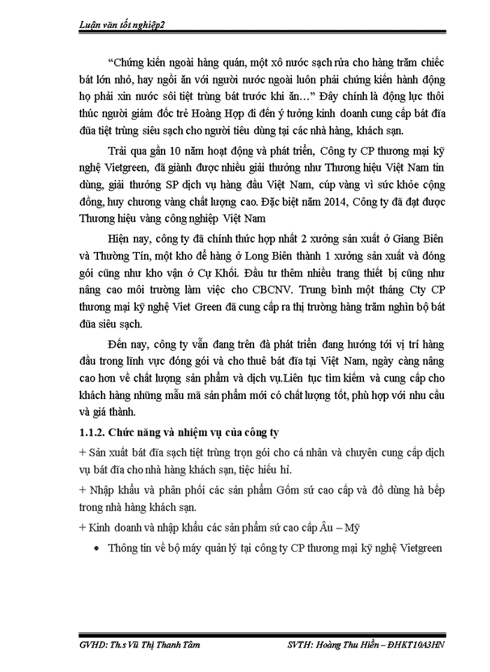 image for page Kế toán tiền lương và các khoản trích theo lương tại Công ty CP Thương mại Kỹ nghệ Việt Green