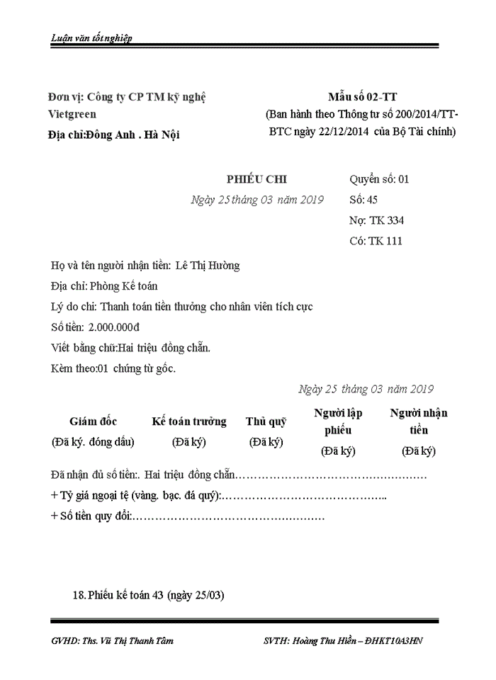 image for page Kế toán tiền lương và các khoản trích theo lương tại Công ty CP Thương mại Kỹ nghệ Việt Green