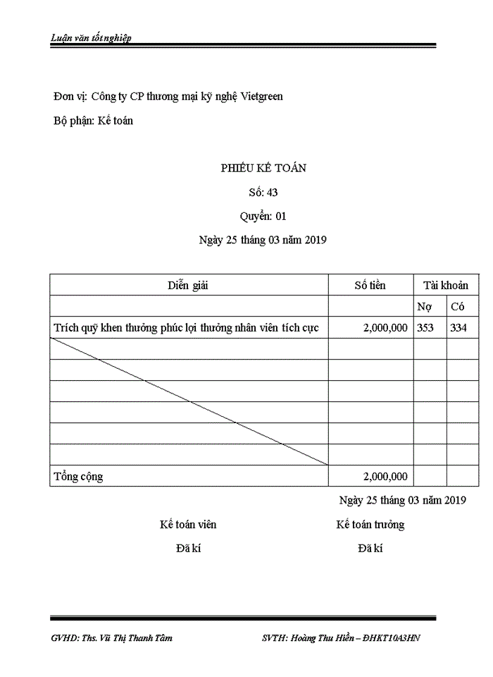 image for page Kế toán tiền lương và các khoản trích theo lương tại Công ty CP Thương mại Kỹ nghệ Việt Green