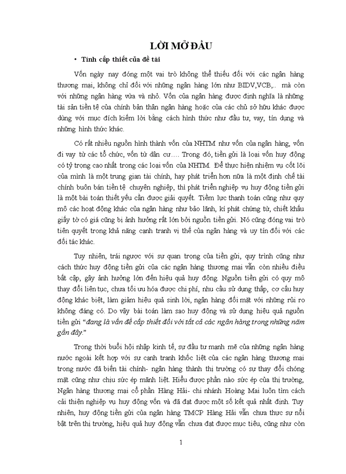 image for page Nâng cao hiệu quả huy động tiền gửi tại Ngân hàng TMCP Hàng Hải – PGD Hoàng Mai
