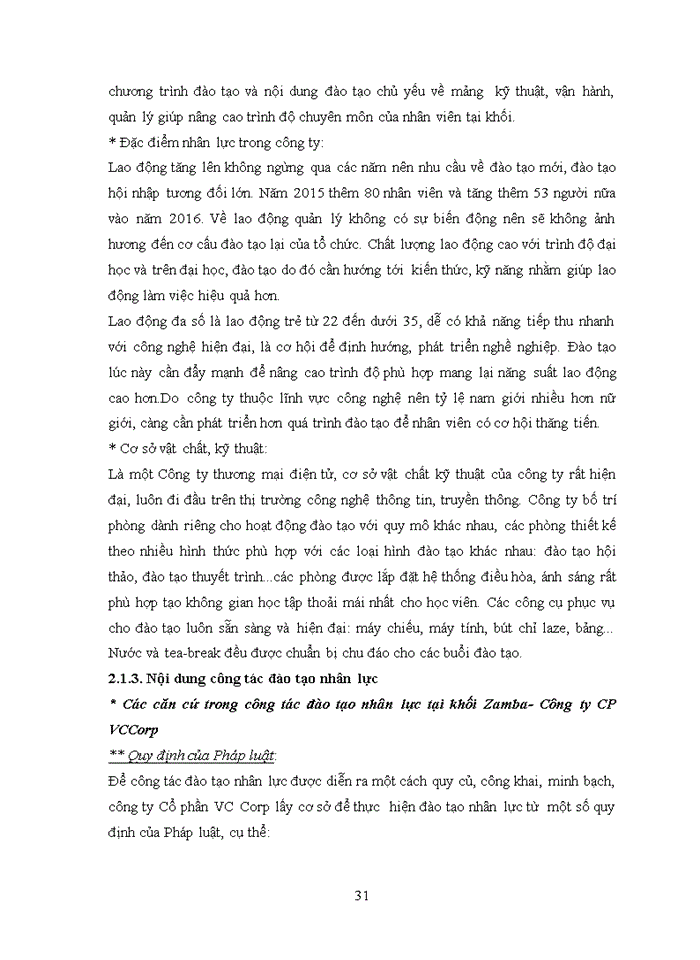 image for page Công tác Đào tạo phát triển nguồn nhân lực tại Khối Zamba (TMĐT) – Công ty Cổ phần VCCorp