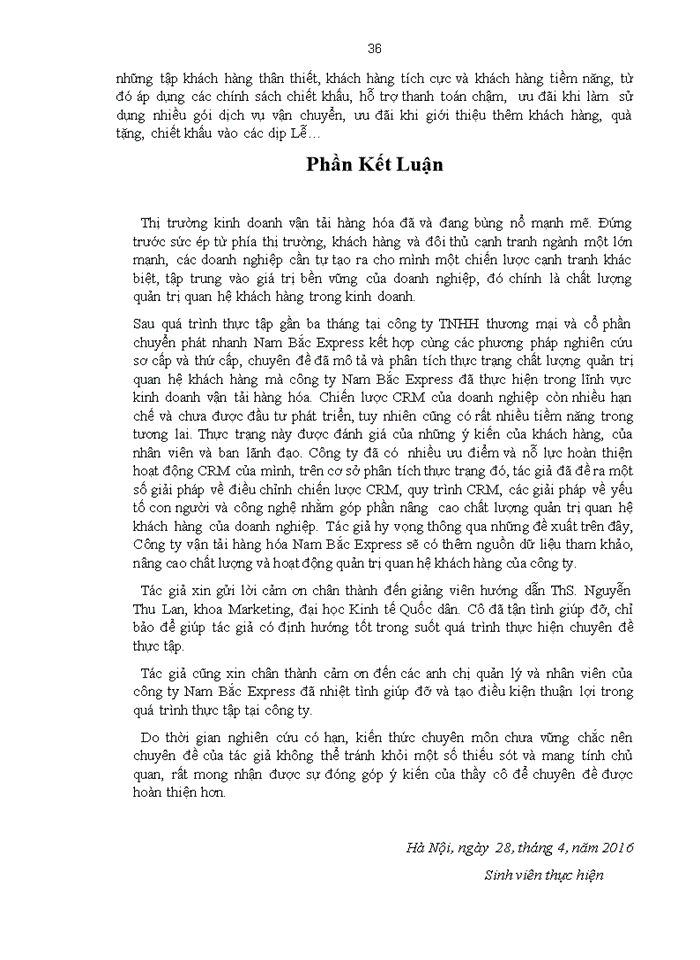 image for page Giải pháp nâng cao chất lượng quản trị quan hệ khách hàng của công ty TNHH thương mại và dịch vụ chuyển phát nhanh Nam Bắc Express