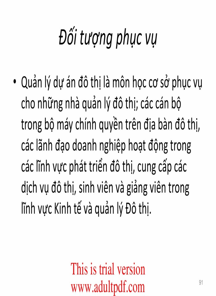 image for page Quản lý các yếu tố khác trong dự án đô thị