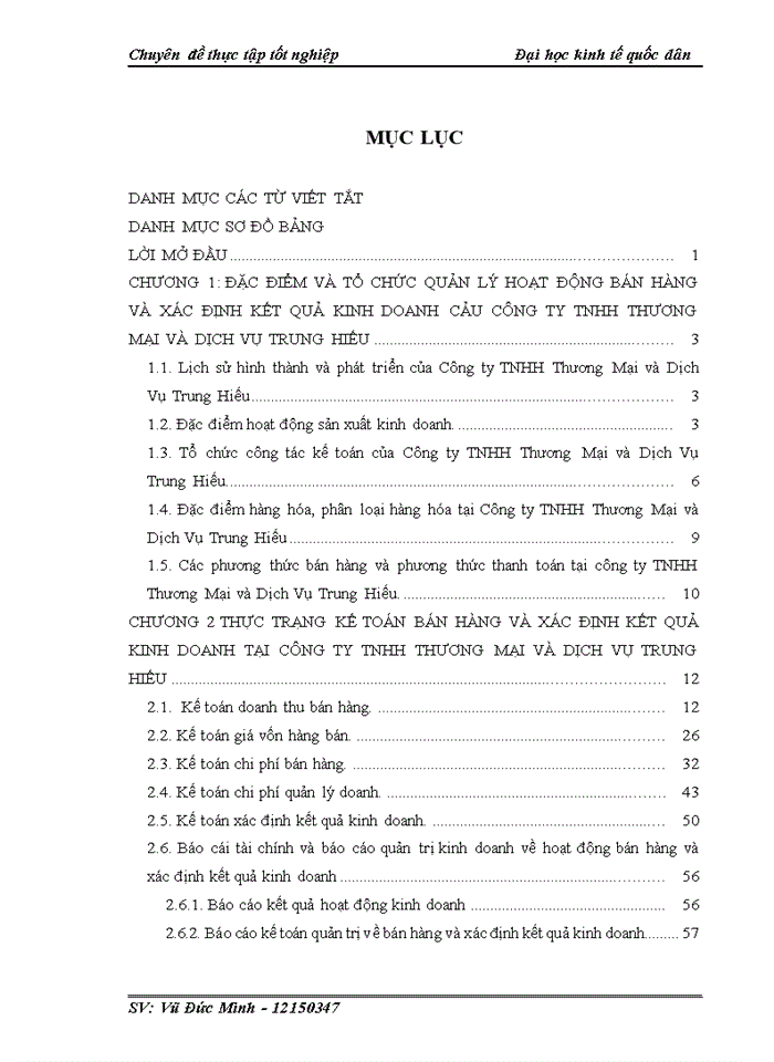 image for page Hoàn thiện kế toán bán hàng và xác định kết quả kinh doanh tại Công ty TNHH thương mại và dịch vụ Trung Hiếu