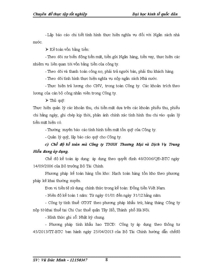 image for page Hoàn thiện kế toán bán hàng và xác định kết quả kinh doanh tại Công ty TNHH thương mại và dịch vụ Trung Hiếu