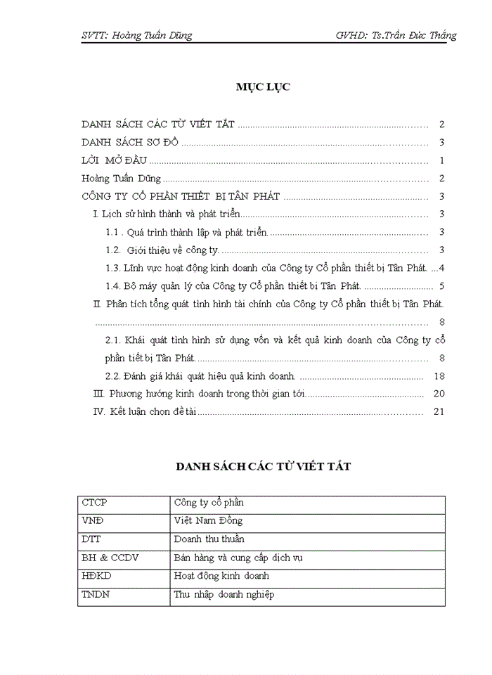 image for page Phân tích tài chính của Công ty cổ phần thiết bị Tân Phát