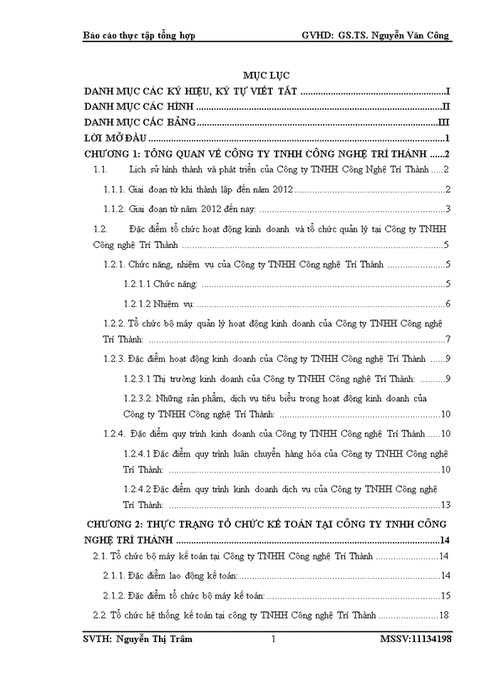 Hạch toán kế toán tại công ty cổ phần thương mại và phát triển công nghệ trí thành