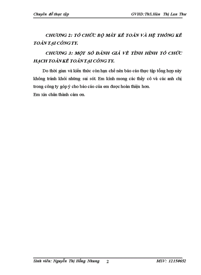 image for page Một số đánh giá về tình hình tổ chức hạch toán kế toán tại công ty.